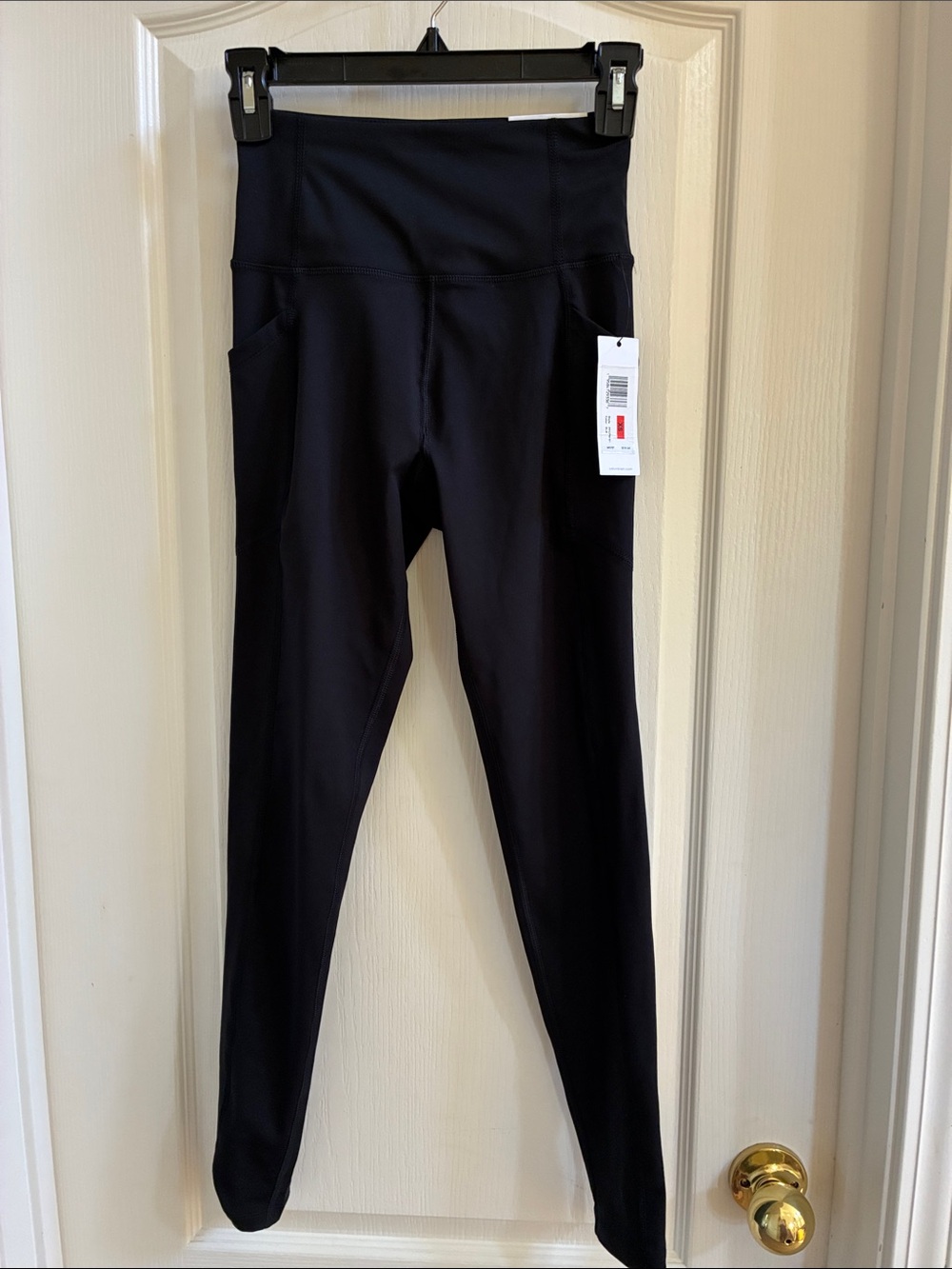 NWT PERFECT! Calvin Klein Black High-Waist Leggings with Side Pockets